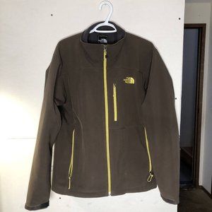 THE NORTH FACE - Men's Soft Shell Full Zip up Spring Jacket - Brown & Green